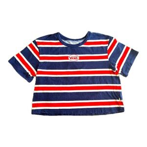 Women’s Vans medium stripped shirt. Red white and blue stripes. American flag.